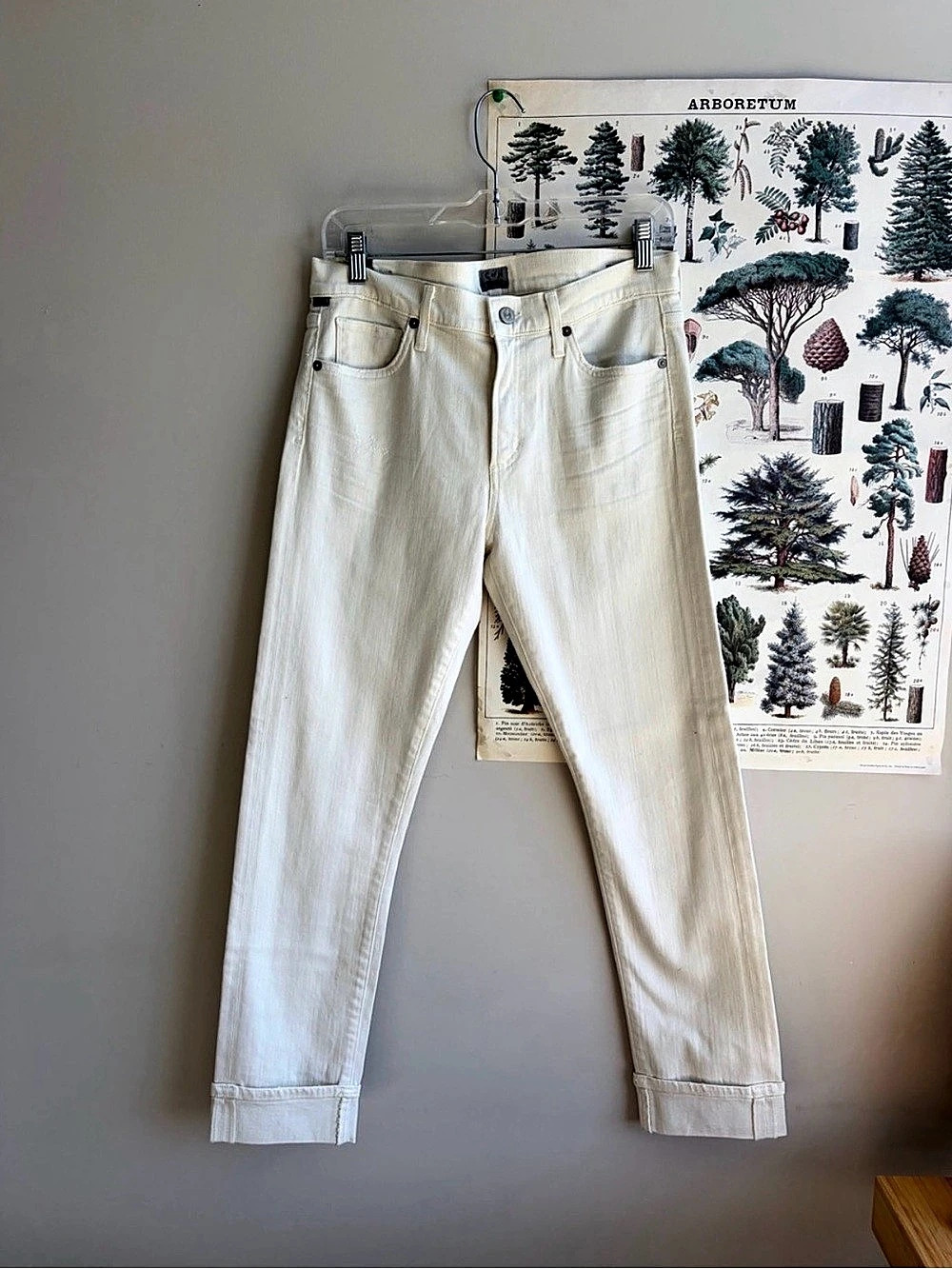 Citizens of Humanity Jazmin Ankle Cropped Slim Straight Cream Straight Leg Jeans
